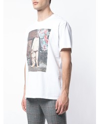 T-shirt à col rond imprimé blanc R13