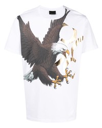 T-shirt à col rond imprimé blanc Billionaire