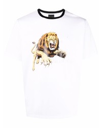 T-shirt à col rond imprimé blanc Billionaire