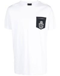 T-shirt à col rond imprimé blanc Billionaire