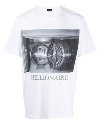 T-shirt à col rond imprimé blanc Billionaire