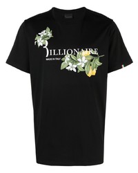 T-shirt à col rond imprimé blanc Billionaire