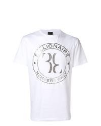 T-shirt à col rond imprimé blanc Billionaire