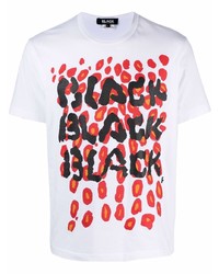 T-shirt à col rond imprimé blanc Black Comme Des Garçons