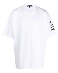 T-shirt à col rond imprimé blanc Black Comme Des Garçons