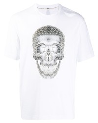 T-shirt à col rond imprimé blanc Blackbarrett