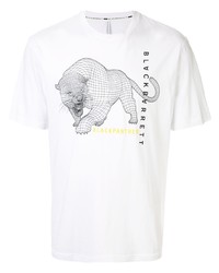 T-shirt à col rond imprimé blanc Blackbarrett