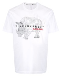 T-shirt à col rond imprimé blanc Blackbarrett