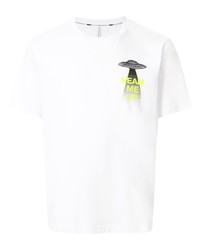 T-shirt à col rond imprimé blanc Blackbarrett