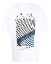 T-shirt à col rond imprimé blanc BLUE SKY INN