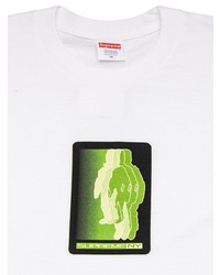 T-shirt à col rond imprimé blanc Supreme