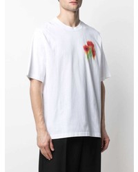 T-shirt à col rond imprimé blanc Kenzo