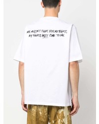 T-shirt à col rond imprimé blanc DSQUARED2