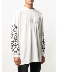 T-shirt à col rond imprimé blanc Amiri