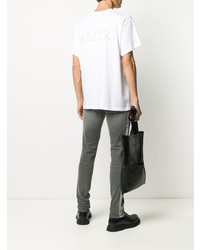 T-shirt à col rond imprimé blanc Amiri