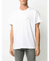 T-shirt à col rond imprimé blanc Amiri