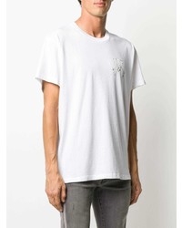 T-shirt à col rond imprimé blanc Amiri