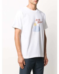 T-shirt à col rond imprimé blanc Jacquemus