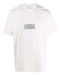 T-shirt à col rond imprimé blanc Bonsai