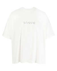 T-shirt à col rond imprimé blanc Bonsai