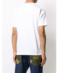 T-shirt à col rond imprimé blanc Junya Watanabe MAN