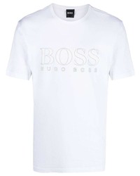 T-shirt à col rond imprimé blanc BOSS HUGO BOSS