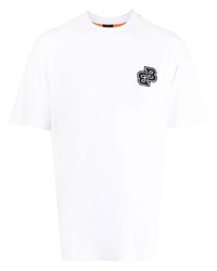 T-shirt à col rond imprimé blanc BOSS