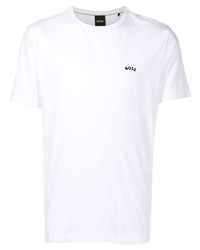 T-shirt à col rond imprimé blanc BOSS