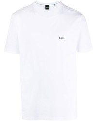 T-shirt à col rond imprimé blanc BOSS