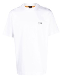 T-shirt à col rond imprimé blanc BOSS