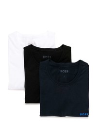 T-shirt à col rond imprimé blanc BOSS