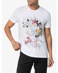 T-shirt à col rond imprimé blanc Alexander McQueen