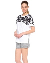 T-shirt à col rond imprimé blanc Jason Wu