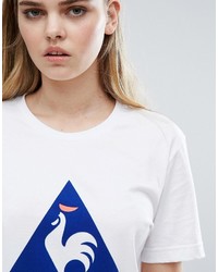 T-shirt à col rond imprimé blanc Le Coq Sportif