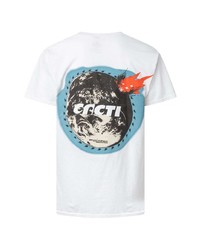 T-shirt à col rond imprimé blanc Travis Scott