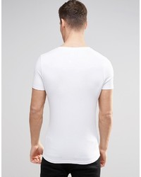 T-shirt à col rond imprimé blanc Asos