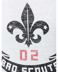 T-shirt à col rond imprimé blanc DSQUARED2