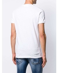 T-shirt à col rond imprimé blanc DSQUARED2