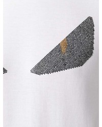 T-shirt à col rond imprimé blanc Fendi