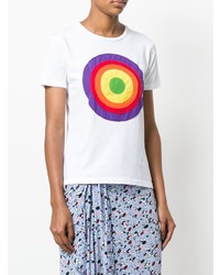 T-shirt à col rond imprimé blanc Circled Be Different