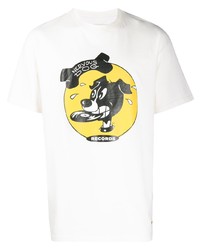 T-shirt à col rond imprimé blanc Buscemi