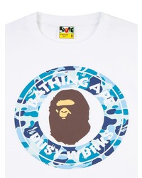 T-shirt à col rond imprimé blanc A Bathing Ape