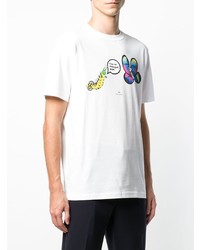 T-shirt à col rond imprimé blanc Ps By Paul Smith