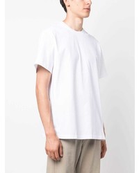 T-shirt à col rond imprimé blanc Wooyoungmi