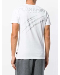 T-shirt à col rond imprimé blanc Plein Sport