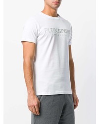 T-shirt à col rond imprimé blanc Plein Sport