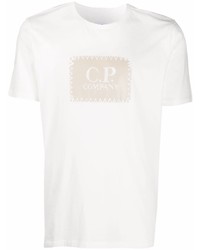 T-shirt à col rond imprimé blanc C.P. Company