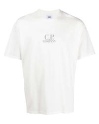 T-shirt à col rond imprimé blanc C.P. Company