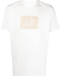 T-shirt à col rond imprimé blanc C.P. Company