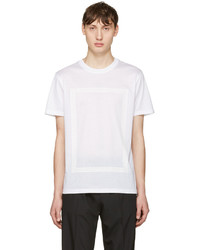 T-shirt à col rond imprimé blanc Calvin Klein Collection